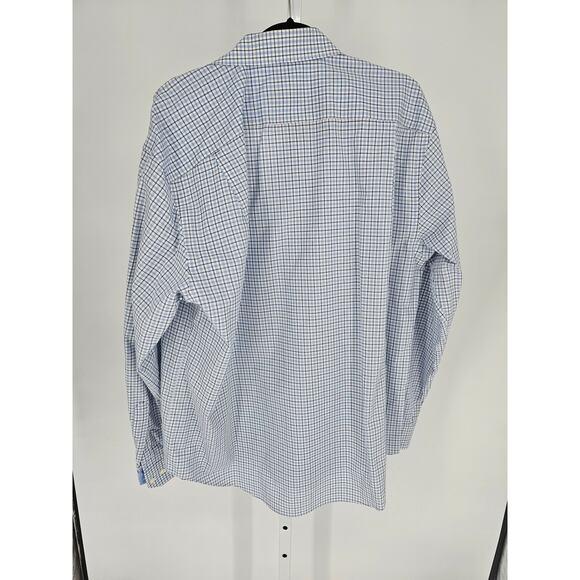 Joseph Abboud Men's Modern Fit Non-Iron Grid Plaid Long Sleeve Shirt Size XXL - Picture 4 of 4